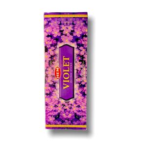 Violet - Box of Six 20 Stick Hex Tubes - Hem Incense Hand Rolled in India