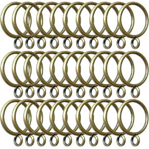 1.25 Inch Drapery Curtain Ring with Eyelet for Curtain Panels 30PCS Set (Antique Brass, 1.25" 30PCS)