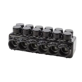 NSI Polaris Heavy Duty Connector, IPLDH Series, 750-250 MCM AWG Wire Range, 6 Ports, 5/16" Hex, 4.50" Width, 3.50" Height, 9.15" Length IPLDH750-6