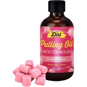 THE DIRT Oil Pulling Mouthwash - Gluten Free - Removes Plaque, Tartar, Bad Breath & Whitens Teeth (Super Mint, 8 Ounce)