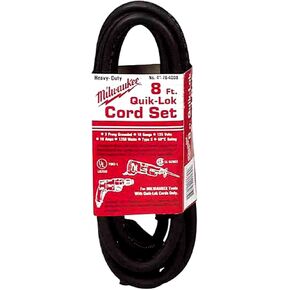 Milwaukee 48-76-4008 Quik-Lok 8-Foot 3 Wire Grounded Cord