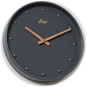 Bubble 12-Inch Silent Battery Operated White Wall Clock with Wood Grain Hands, Modern Analog Design, Non-Ticking, Ideal for Bedroom, Living Room, Kitchen, Kids Room & Home Decor in Saudi Arabia