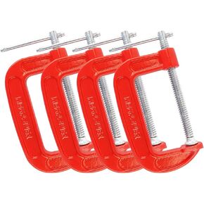 MAXPOWER 2 Inch C-clamp, 12 Pieces C Clamps Set, 2-Inch Jaw Opening, Throat Depth 1-3/16-Inch