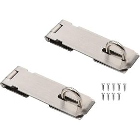 Door Lock Tower Buckle Lock Stainless Steel Safety Pacdlock Clasp Hasp Lock Latch, Extra Thick Door/Cabinet/Drawer/Gate/Bolt Lock Hasp with Screws Brushed Finish