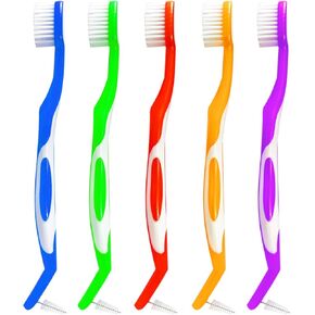 5 Pcs Orthodontic Toothbrush Double-Ended V-Shaped Brush with Interdental Brush for Brace and Teeth Detail Cleaning, Type B