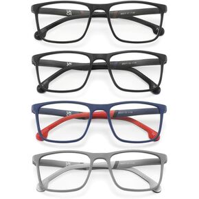 4 Pack Reading Glasses Blue Light Blocking Rectangular Frame Computer Reader for Men