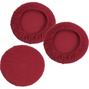 PATIKIL 11" Round Bar Stool Cover, 3 Pack Elastic Bar Stool Cover Washable Seat Cushion for Diameter 11"-16" Chair, Beige