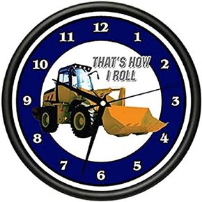 SignMission Beagle Front END Loader Wall Clock Construction attachments Tractor Farming Gag Gift