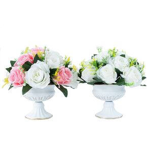 Wedding Centerpieces for Tables, 12cm/4.72" Tall Gold Vases for Flowers, 2Pcs Metal Flower Vase for Centerpiece Table Party Anniversary Ceremony Wedding Decor