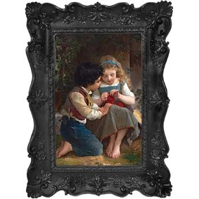 SIMON'S SHOP 4x6 Pictrue Frames Black Vintage Photo Frames Antique Frames for Wall and Tabletop Baroque Frames
