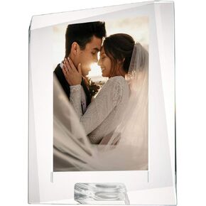 5" x 7" Crystal Picture Frame with Gift Boxed Decorative Photo Frame for Home Wedding Gifts