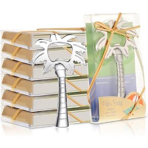 36 Sets Coconut Tree Bottle Opener Tropical Palm Tree Bottle Opener with Packing Box for Wedding Bridal Shower Guest Gifts Souvenirs for Wedding Party Favor Supplies (Silver)