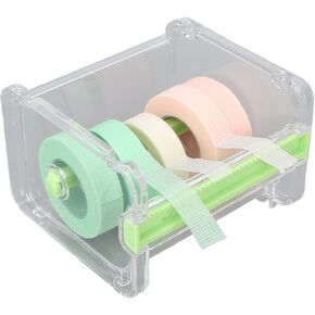 Transparent Visible Desktop Multi Masking Tape Cutter, Washi Tape Dispenser, Roll Tape Holder for Home Office School (Not Include Masking Tape)(Green)
