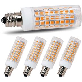 E11 led Bulb 75w 100w Halogen Bulbs Replacement, JD T4 e11 Mini Candelabra Base 110V 120V 130 Voltage Input Light Bulbs, Pack of 4 (Daylight 6000K)
