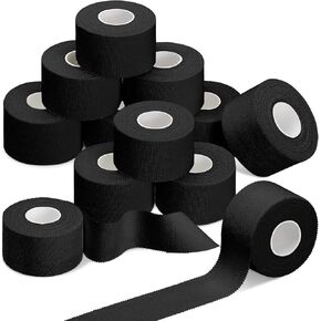 Hoolerry 12 Rolls 120 Yard Athletic Sports Tape Pre Wrap Very Strong Easy Tear No Sticky Residue Tape for Fingers Ankles Wrist Injury Wrap, Football Baseball Hockey Soccer(White, 1.5 in)