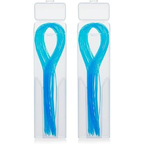 WLLHYF Dental Floss Threader, Biodegradable Threader Multifunctional Nylon Loop Design for Your Teeth Deep Clean Floss for Braces Bridges & Implants 100 Count (2 Pack) Blue