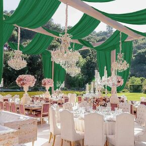 MODFUNS Wedding Ceiling Drapes Dusty Rose Wedding Arch Draping Fabric 5x10ft 6 Panels Semi Sheer Ceiling Curtains Chiffon Fabric Drapery Party Curtain Backdrop for Ceremony Banquet Hall Ceiling Decor