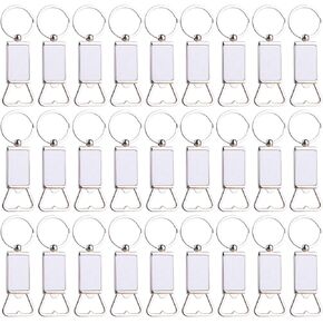 Framendino, Sublimation Blanks Keychains Metal Bottle Opener Transfer Rectangle Aluminum Keychain Key Rings