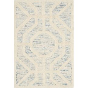 SAFAVIEH Cambridge Collection Accent Rug - 2' x 3', Light Blue & Ivory, Handmade Moroccan Distressed Wool, Ideal for High Traffic Areas in Entryway, Living Room, Bedroom (CAM726B)