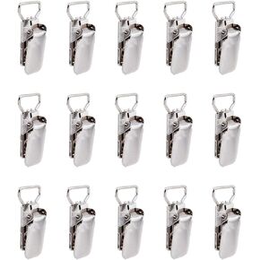 SUPERFINDINGS 15Pcs Iron Heavy Duty Rug Hanging Clips Platinum Metal Clip for Hanging Rugs 1.65x0.9inch Wall Clips Rug Grippers Heavy Duty Clips for Tapestry Towel Shawl