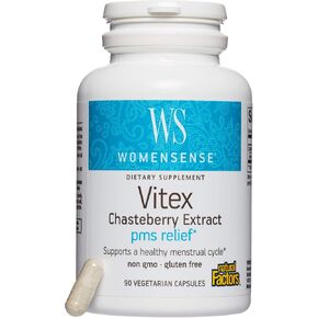 WomenSense من Natural Factors, مستخلص Vitex Chasteberry، يساعد على تهدئة أعراض الدورة الشهرية وانقطاع الطمث، 90 كبسولة (90 حصة)