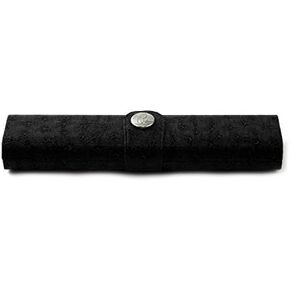 Calabria CA-333 Slim Hard Eyeglass Case Faux Ostrich Women Horizontal Snap Button Closure Portable Eyewear Holder Pouch Chic