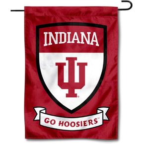 Indiana Hoosiers Crest Shield Garden Flag and Banner