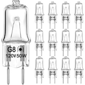 G8 Halogen Light Bulbs 20W 120V Xenon Under Cabinet Puck Lighting Replacements G8 Base 2Pin T4 JCD Type Dimmable 2700K Warm White (Pack of 12)