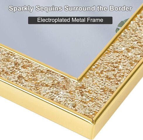 IZIDDO 4x6 Picture Frames Set of 2, Gold Sequins Bling Glitter Photo Frame, Made of Metal and Real Glass, for Wall or Tabletop Display (Gold, 4x6 in Saudi Arabia