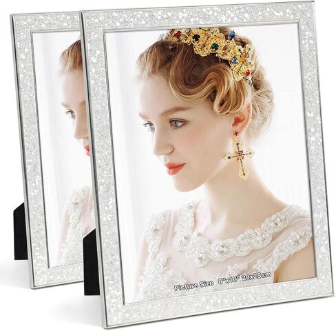 IZIDDO 4x6 Picture Frames Set of 2, Gold Sequins Bling Glitter Photo Frame, Made of Metal and Real Glass, for Wall or Tabletop Display (Gold, 4x6 in Saudi Arabia
