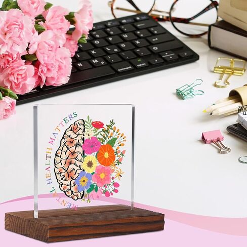 I Can Control Psychology Student Graduation Gift Clear Desk Decor Signs, Psychologist Gifts for Students, School Counselor Teacher Mental Health Awareness Therapist Office Decor Plaque TZD65 in Kuwait