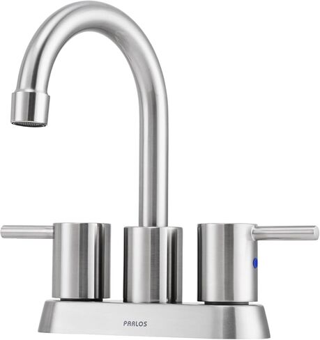 PARLOS 2-Handle Swivel Bathroom Sink Faucet Centerset Vanity Mixer Tap 3 Holes Lavatory Faucet Without Drain Assembly, Brushed Nickel in Saudi Arabia