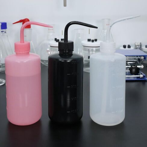 stonylab LDPE Chemical Wash Bottle, 2-Pack Watering Tool Safety Black Plastic Squeeze Bottle Lab Rinse Bottle with Scale Labels and Narrow Mouth Squirt Bottle, 250 ml (8 oz) in Saudi Arabia