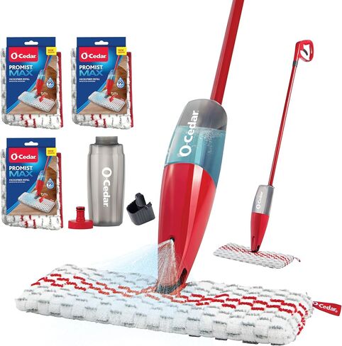 O-Cedar ProMist MAX Spray Mop, PMM with 3 Extra Refills, Red in Saudi Arabia