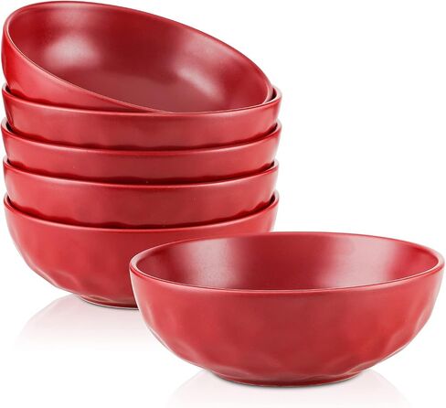 vicrays Ceramic Salad Bowls Set for Kitchen, Serving - 32 Ounce Soup Bowls, Pasta Bowls, Chip Resistant, Dishwasher Microwave Safe, Large, Fluted, stoneware, Set of 6 (Blue) in Saudi Arabia