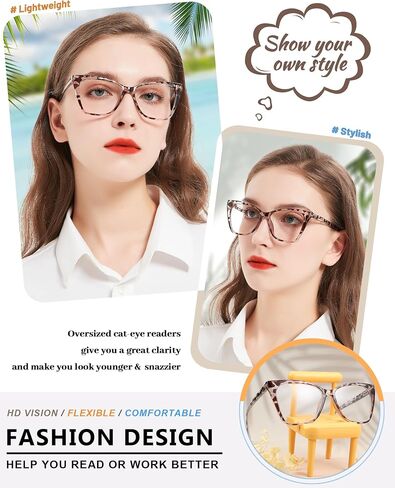 MARE AZZURO Oversized Reading Glasses Women Fashion Cat Eye Readers 1.0 1.25 1.5 1.75 2.0 2.25 2.5 2.75 3.0 3.5 4.0 5.0 6.0 in Saudi Arabia