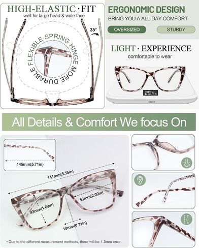 MARE AZZURO Oversized Reading Glasses Women Fashion Cat Eye Readers 1.0 1.25 1.5 1.75 2.0 2.25 2.5 2.75 3.0 3.5 4.0 5.0 6.0 in Saudi Arabia