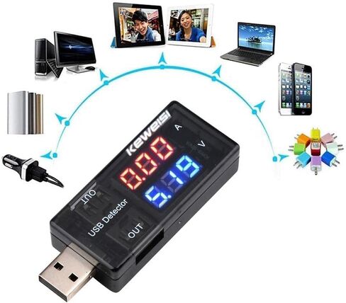 USB Power Meter, USB Current Meter, 3-9V 0-5A Voltage Tester Multimeter, LCD Digital Multimeter Current Tester Voltage Detector, USB Tester DC LED Display in Saudi Arabia