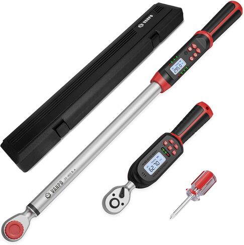 Digital Torque Wrench, 2Pcs 1/2 Inch Drive 3.1-62.7Ft.lb/4.2-85Nm & 14.7-295Ft.lb/20-400Nm Electronic Torque Wrench Set with Buzzer, LED Indicator, Preset Value, Data Storage for Bike, Moto, Car in Saudi Arabia