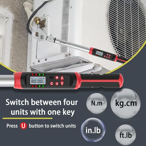 Digital Torque Wrench, 2Pcs 1/2 Inch Drive 3.1-62.7Ft.lb/4.2-85Nm & 14.7-295Ft.lb/20-400Nm Electronic Torque Wrench Set with Buzzer, LED Indicator, Preset Value, Data Storage for Bike, Moto, Car in Saudi Arabia