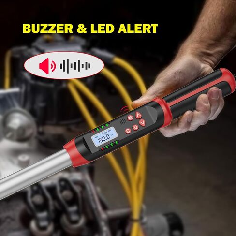 Digital Torque Wrench, 2Pcs 1/2 Inch Drive 3.1-62.7Ft.lb/4.2-85Nm & 14.7-295Ft.lb/20-400Nm Electronic Torque Wrench Set with Buzzer, LED Indicator, Preset Value, Data Storage for Bike, Moto, Car in Saudi Arabia