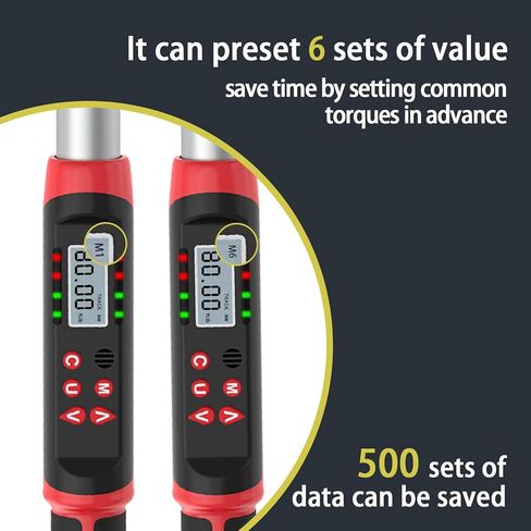 Digital Torque Wrench, 2Pcs 1/2 Inch Drive 3.1-62.7Ft.lb/4.2-85Nm & 14.7-295Ft.lb/20-400Nm Electronic Torque Wrench Set with Buzzer, LED Indicator, Preset Value, Data Storage for Bike, Moto, Car in Saudi Arabia