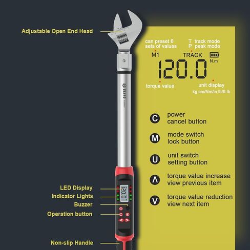 Digital Torque Wrench, 2Pcs 1/2 Inch Drive 3.1-62.7Ft.lb/4.2-85Nm & 14.7-295Ft.lb/20-400Nm Electronic Torque Wrench Set with Buzzer, LED Indicator, Preset Value, Data Storage for Bike, Moto, Car in Saudi Arabia