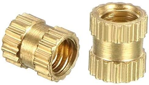 Yinpecly Knurled Threaded Insert, 1/4-20 x 6mm (H) x 8mm (OD) Female Thread Copper Embedment Nuts, Gold 25 Pcs in Saudi Arabia