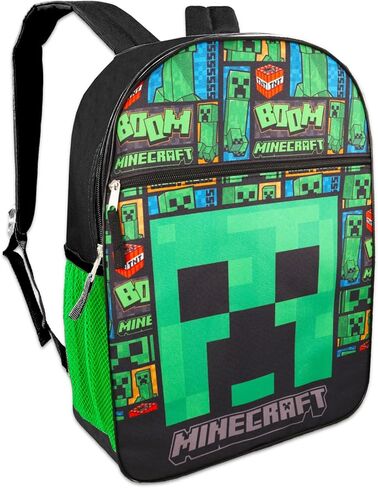 Minecraft Backpack with Lunch Bag Set - Bundle with 16" Minecraft Backpack, Minecraft Lunch Box, Water Bottle, Stickers, More | Minecraft Backpack for Boys in Saudi Arabia