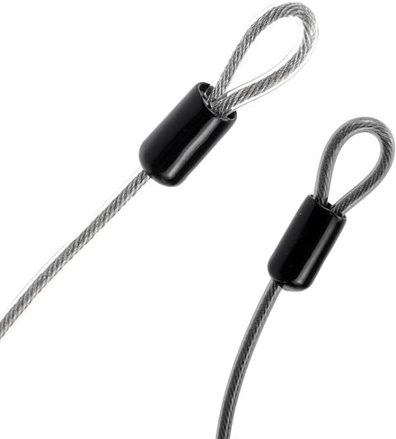 كابل فولاذي مجدول فضي بطول 14.8 قدم/450 سم مطلي بحلقة مزدوجة سلك كابل أمان للسفر في الهواء الطلق قفل الأمتعة (حزمة واحدة) in Kuwait