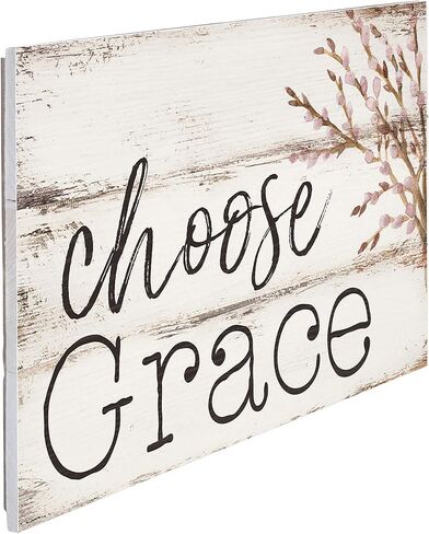 اختر Grace Whitewash 17 x 10.5 لافتة جدارية على شكل لوح خشبي in Kuwait