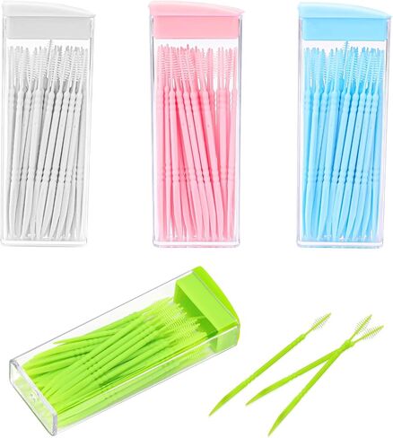 200 قطعة مسواك مزدوج الرأس 50 قطعة/صندوق خيط تنظيف الأسنان بين الأسنان فرشاة أسنان عصا تنظيف الأسنان أداة محمولة للعناية بالفم مسواك in Saudi Arabia