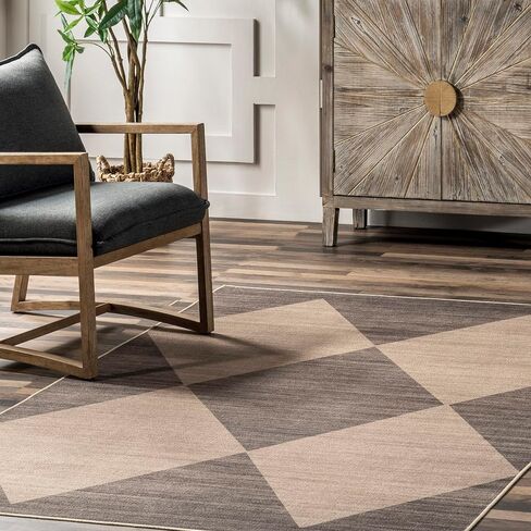 nuLOOM Simple Diamond Easy-Jute Machine Washable Accent Rug, 3x5, Brown in Saudi Arabia