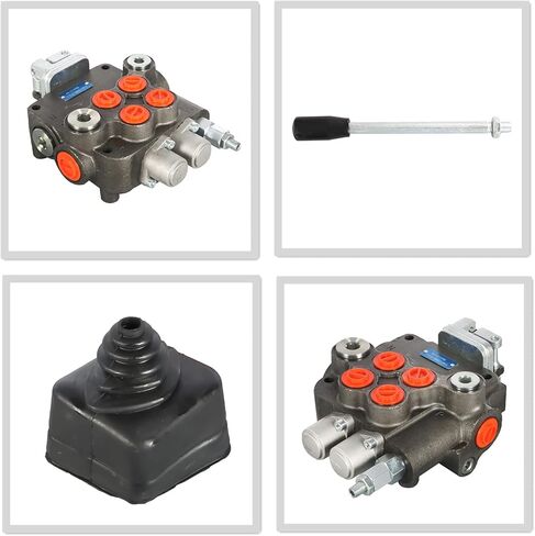 صمام أحادي الكتلة للتحكم الهيدروليكي في الاتجاه المزدوج، 2 بكرة 21GPM منافذ SAE مع عصا التحكم صمام التحكم في الاتجاه الهيدروليكي 3625 رطل لكل بوصة مربعة مناسب لوادر الجرارات الصغيرة وما إلى ذلك in Kuwait